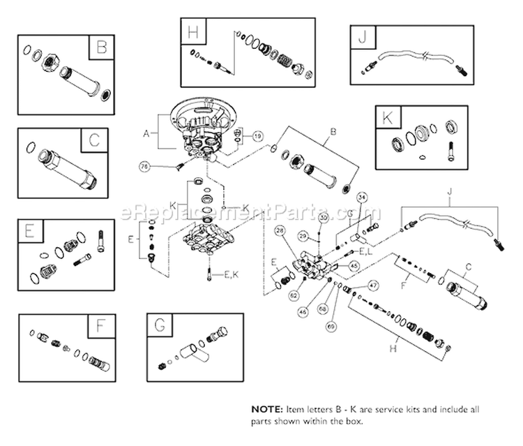 Page B Diagram and Parts List for 020218-0  Briggs and Stratton Pressure Washer